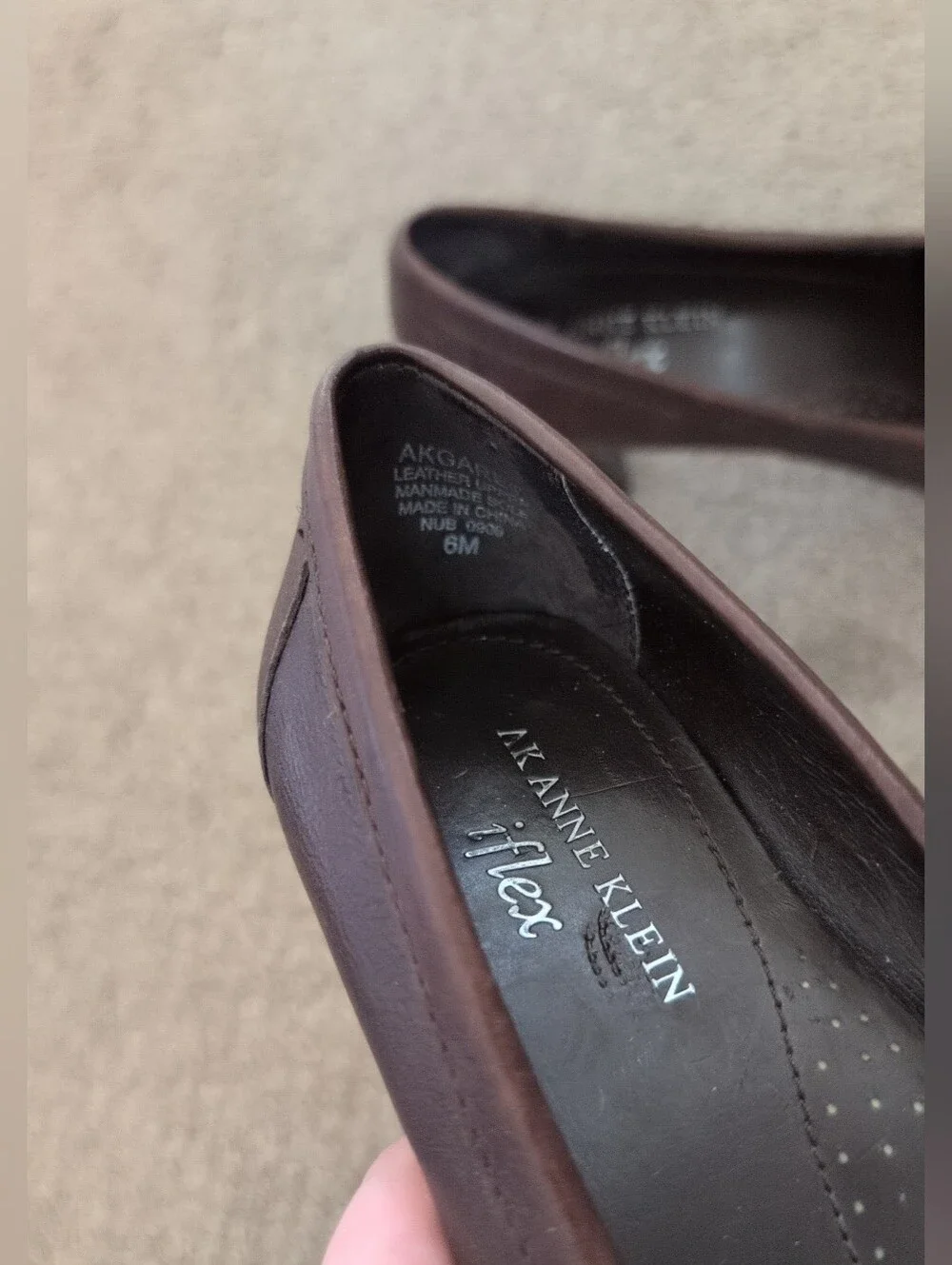 Anne Klein Dark Brown Leather Penny Loafers